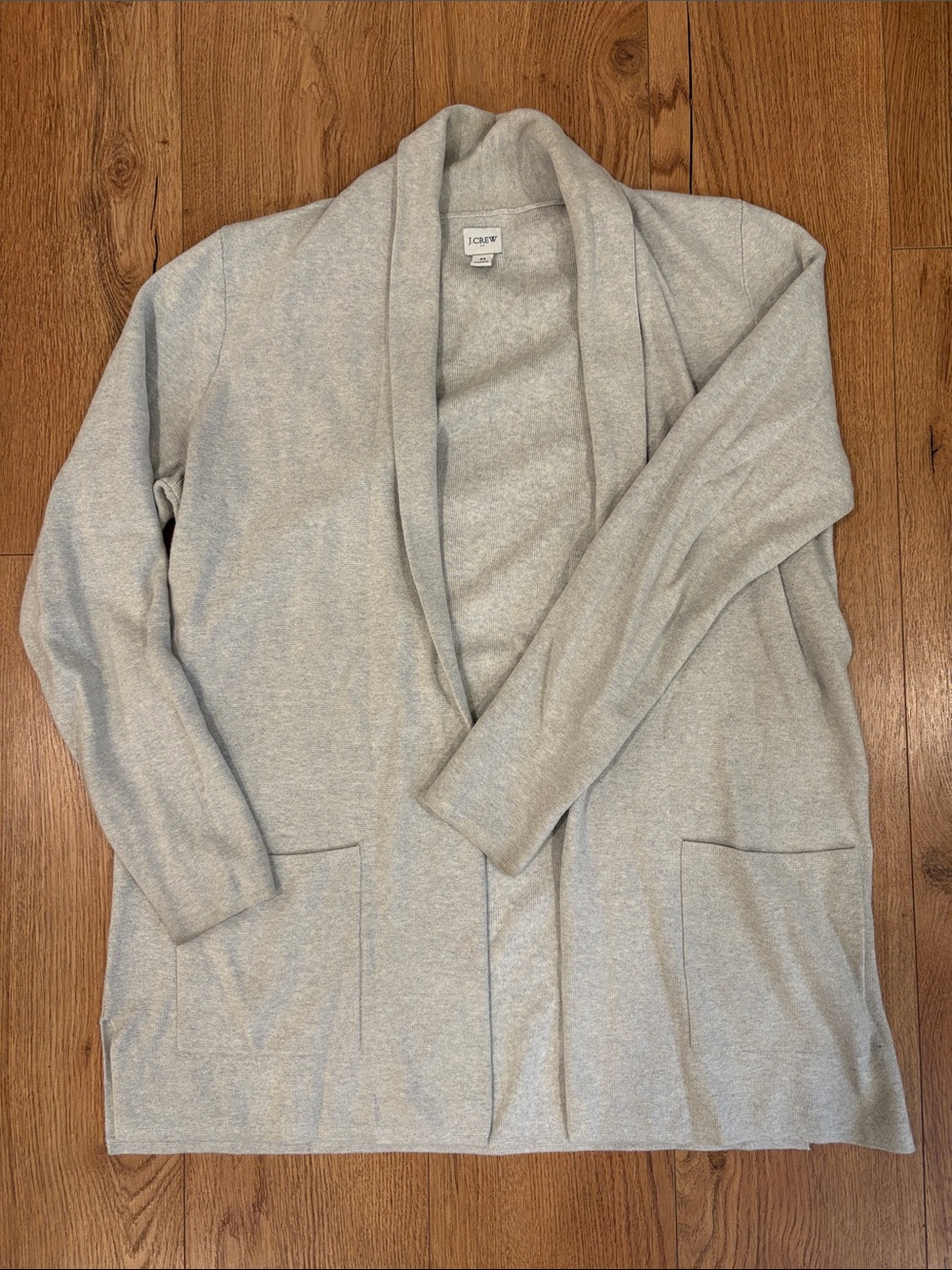 J. Crew Factory Light Gray Open-Front Shawl Cardigan